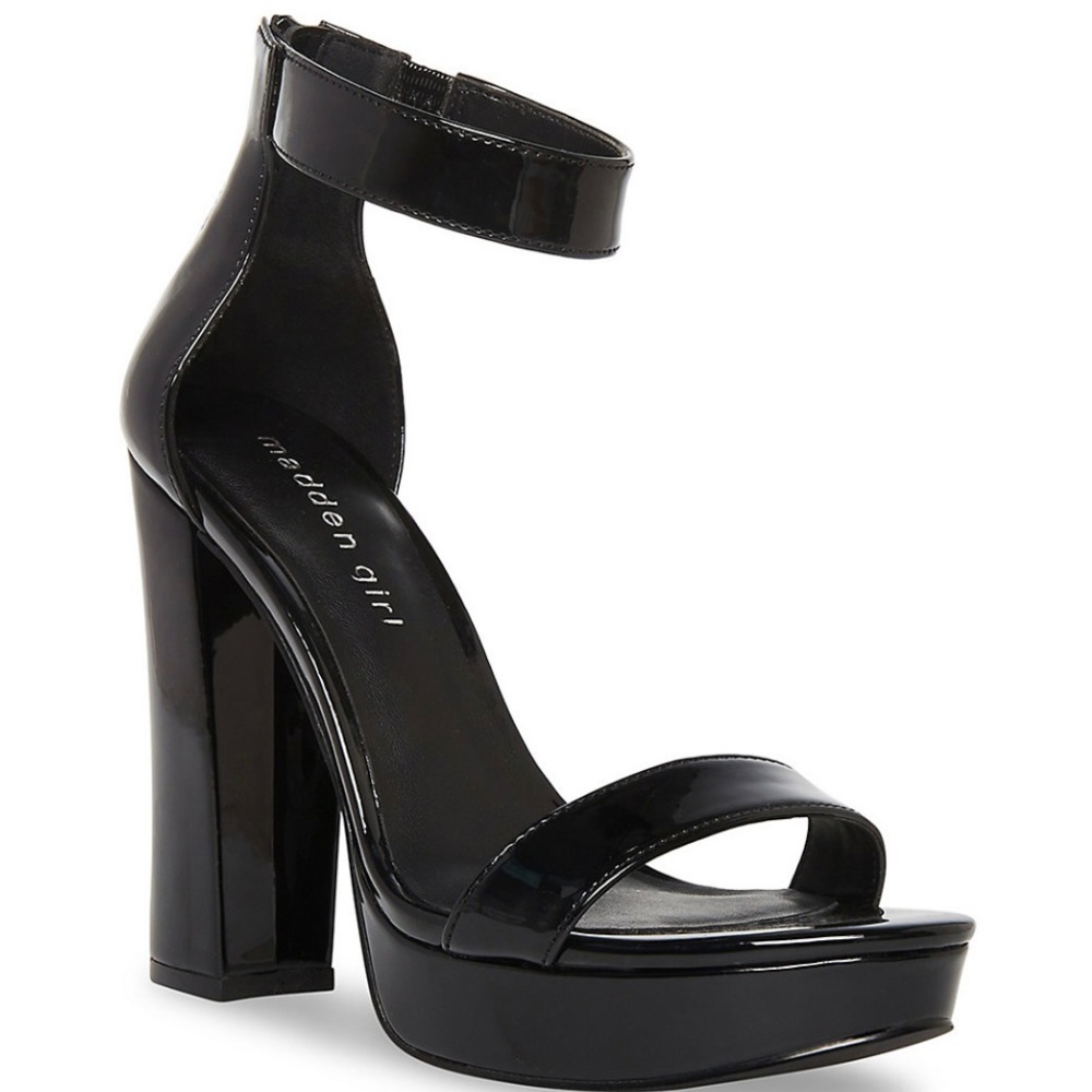 madden girl Siren Women's Platform High block heel Dress Sandals Prom Black